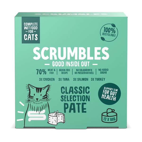 Scrumbles Wet Cat Pate Classic Selection 12 x 80g