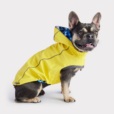 GF Pet Elasto-Fit Reversible Raincoat Yellow Tie Dye XS