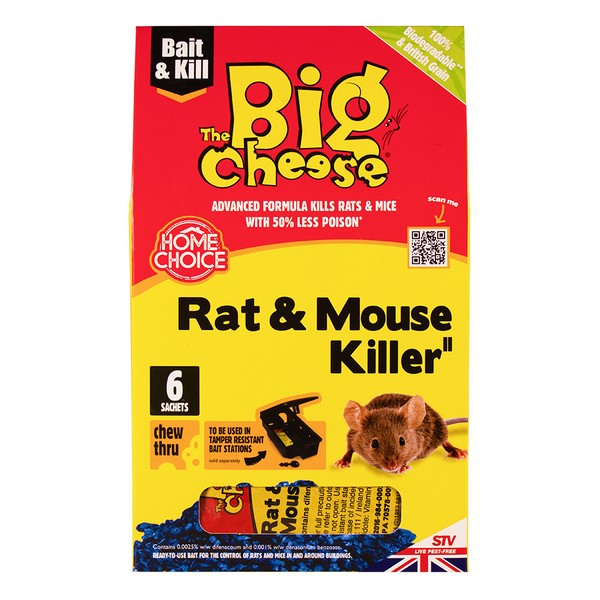 STV The Big Cheese Rat Killer Grain Bait Sachet 150g