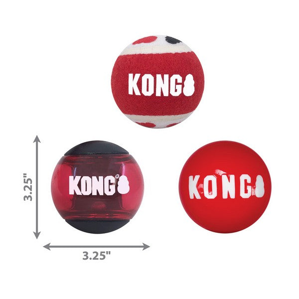 KONG Signature Balls 3pk Assorted Large