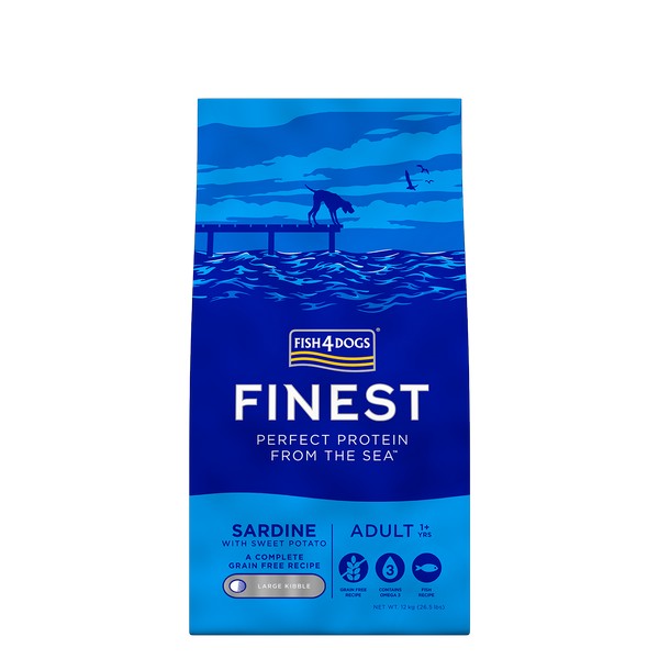 Fish4Dogs Finest Adult Sardine With Sweet Potato (Small Kibble) 12kg