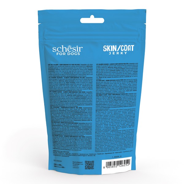 Schesir Dog Snack Jerky Salmon Skin 115G