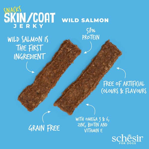 Schesir Dog Snack Jerky Salmon Skin 115G