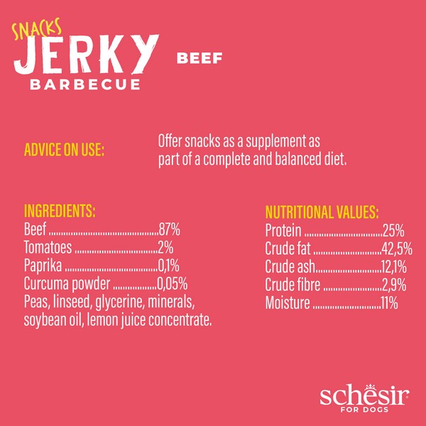 Schesir Dog Snack Jerky BBQ Beef 145G