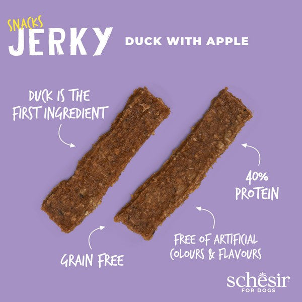 Schesir Dog Snack Jerky Duck & Apple 145G