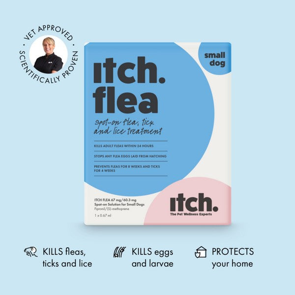 Itch Flea Spot On for Small Dogs 2 to 10kg 3 Pipettes