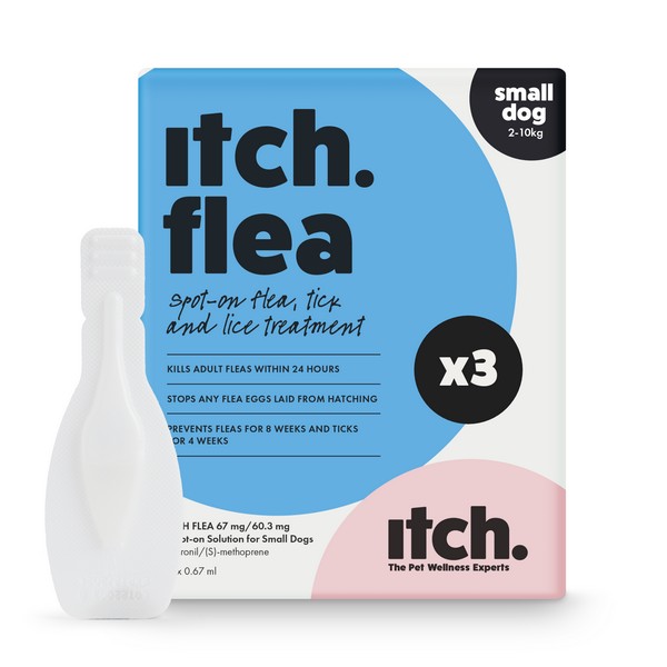 Itch Flea Spot On for Small Dogs 2 to 10kg 3 Pipettes