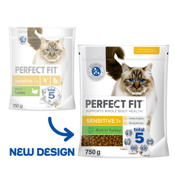 Perfect Fit Cat Complete Dry Sensitive 1+ Turkey 750g