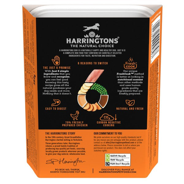 Harringtons Dog Just 6 Wet Chicken 380g