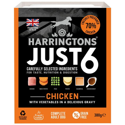 Harringtons Dog Just 6 Wet Chicken 380g