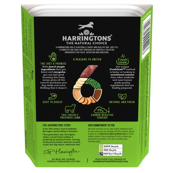 Harringtons Dog Just 6 Wet Lamb 380g