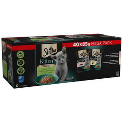 Sheba Sauce Collection Kitten Cat Pouches Mixed Selection in Gravy 40x85g pack