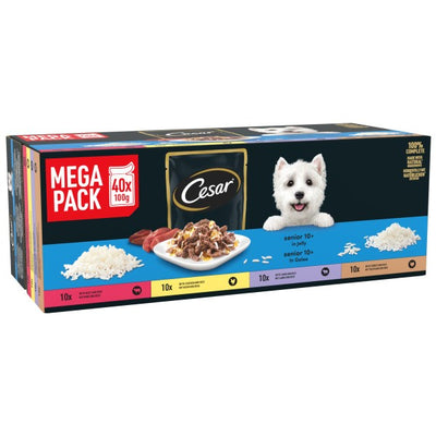 CESAR Senior Dog Pouches Sauce Selection in Jelly 40x100g