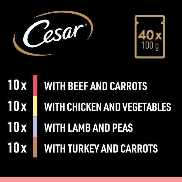 CESAR Adult Dog Pouches Sauce Selection in Gravy 40x100g