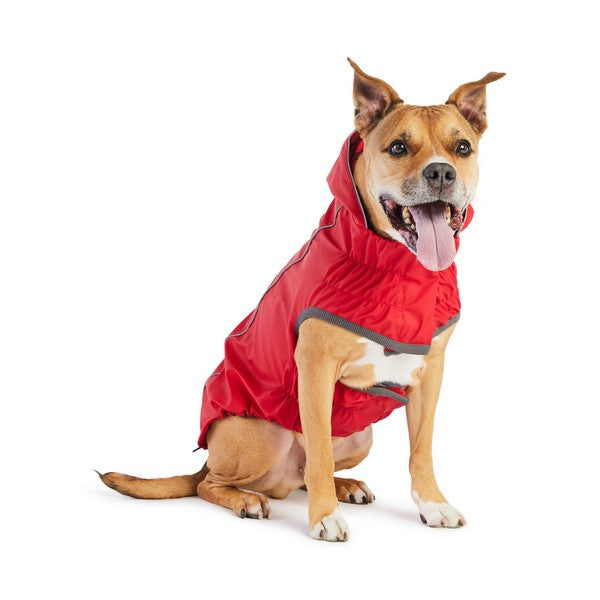 GF Pet Elasto-Fit Reversible Raincoat Red Abstract XS