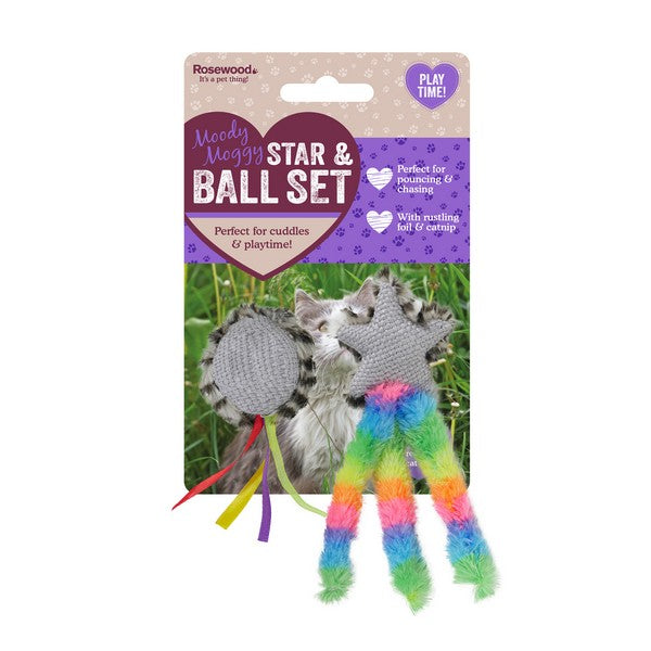 Rosewood Moody Moggy Star & Bell Set 2 Pack