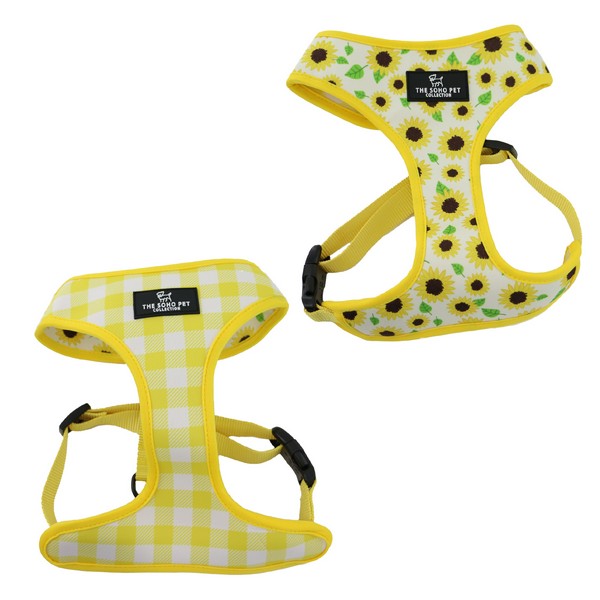 Ancol Soho Sunflower Yellow Check Reversible Harness