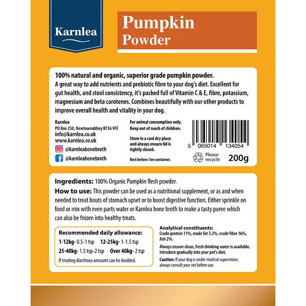 Karnlea Pumpkin Powder for Dogs 200g