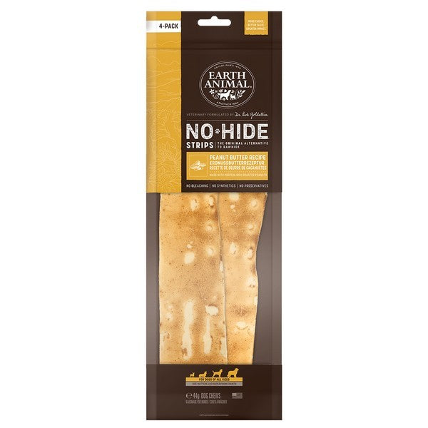 Earth Animal No Hide Peanut Butter Strips 4pk 44g