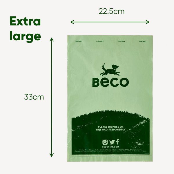 Beco Unscented Recycled Poop Bags with Handles on a roll x60 Pack