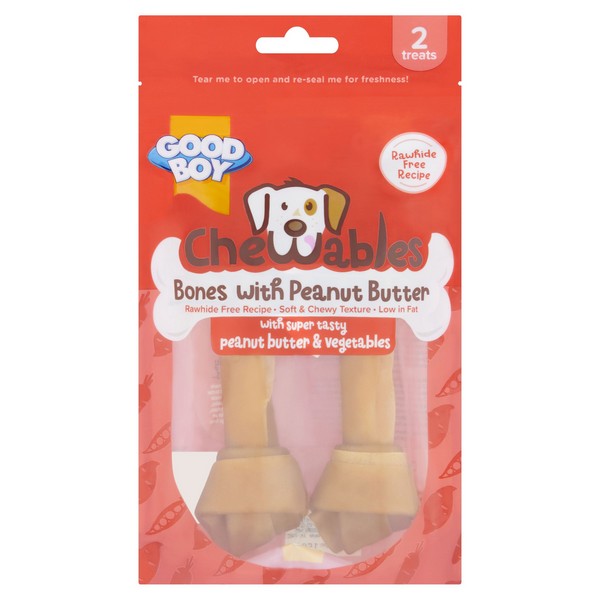 Chewables Dog Peanut Butter Medium Bones 2 Pack 158g