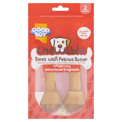 Chewables Dog Peanut Butter Medium Bones 2 Pack 158g