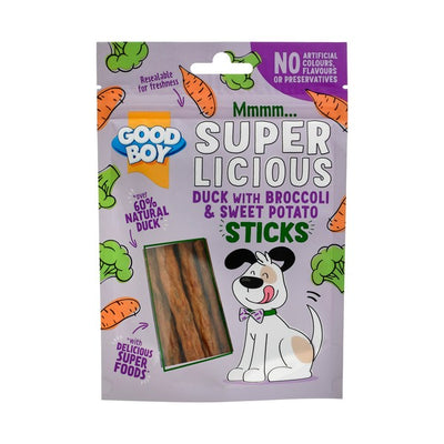 GoodBoy Superlicious - Duck/Sw Pot & Broc Sticks