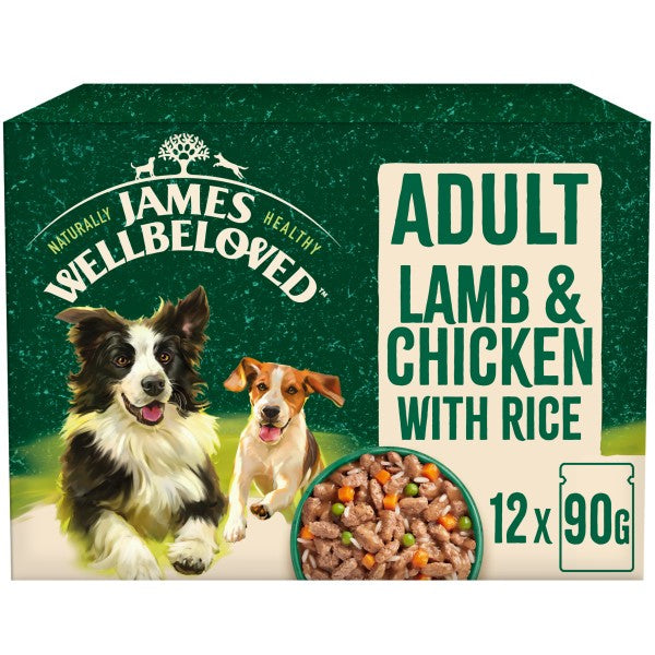 James Wellbeloved Adult Lamb & Chicken in Gravy Pouch 12 x 90g