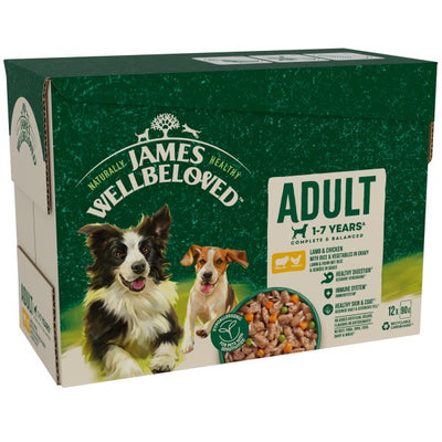 James Wellbeloved Adult Lamb & Chicken in Gravy Pouch 12 x 90g