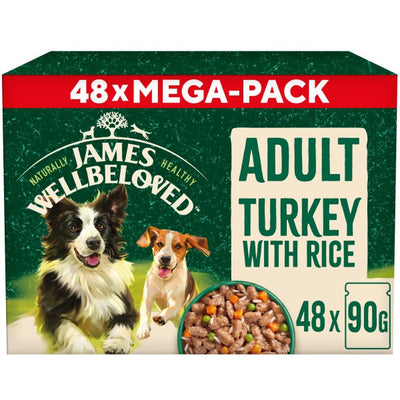 James Wellbeloved Adult Turkey in Gravy Pouch 48 x 90g