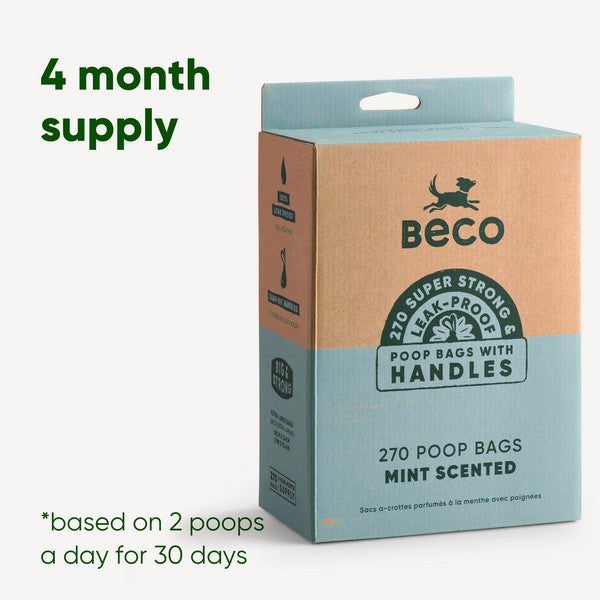 Beco Large Poop Bags with Handles Mint Scented x270