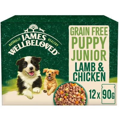 James Wellbeloved GF Puppy Lamb and Chicken in Gravy Pouch 12 x 90g