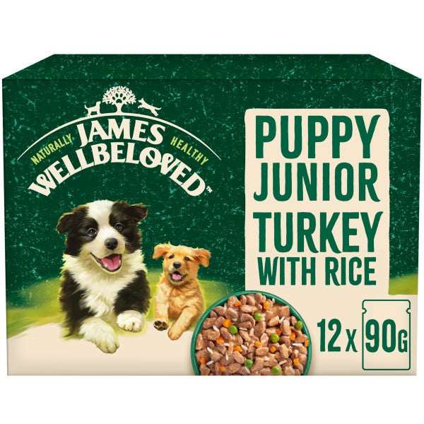 James Wellbeloved Puppy Turkey in Gravy Pouch 12 x 90g