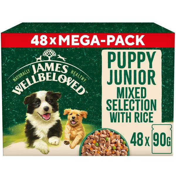 James Wellbeloved Puppy Turkey, Lamb & Chicken in Gravy Pouch 48 x 90g