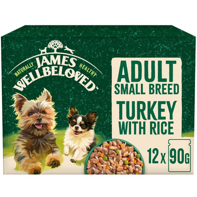 James Wellbeloved Small Dog Adult Turkey in Gravy Pouch 12 x 90g