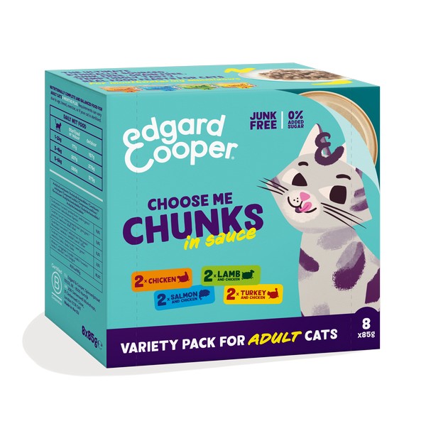 Edgard & Cooper Cat Multipack Chunks Chicken/Salmon/Turkey/Lamb 680g