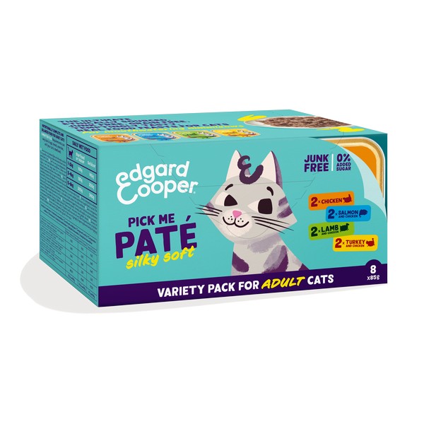 Edgard & Cooper Cat Multipack Pate Chicken/Salmon/Turkey/Lamb 680g