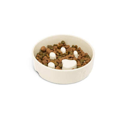 Scruffs Icon Slow Feeder Pet Bowl 20cm Cream