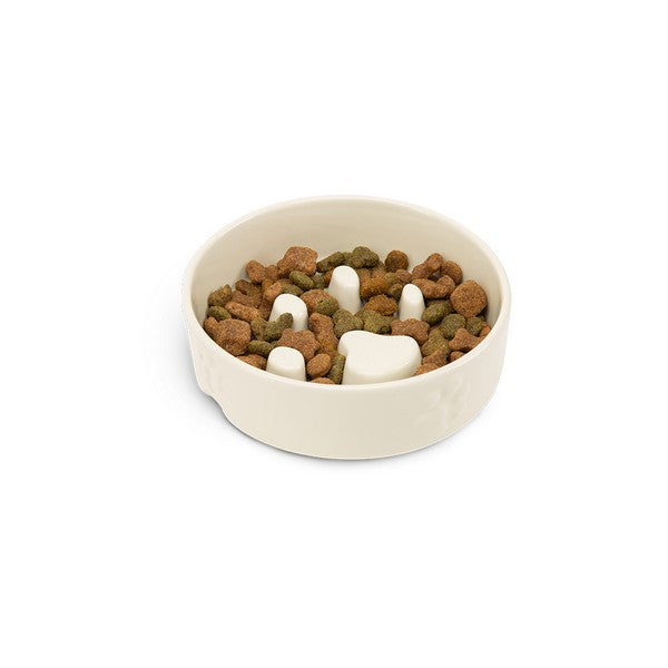 Scruffs Icon Slow Feeder Pet Bowl 16cm Cream