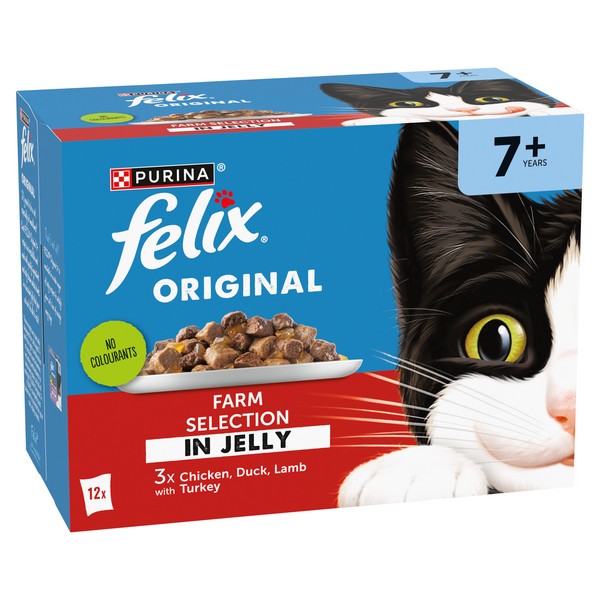 Felix Original Senior 7+ Farm Selection in Jelly Wet Cat Food 12x85g