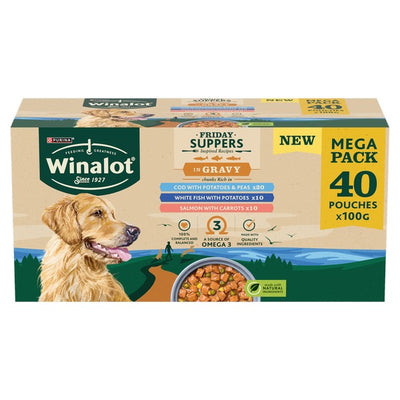 Winalot Friday Suppers Mixed Variety Fish in Gravy Wet Dog Food 40x100g