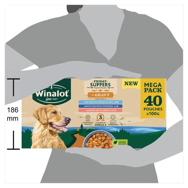 Winalot Friday Suppers Mixed Variety Fish in Gravy Wet Dog Food 40x100g