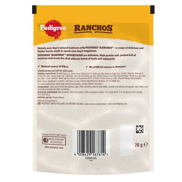 Pedigree Ranchos Superfoods with Beef 70g