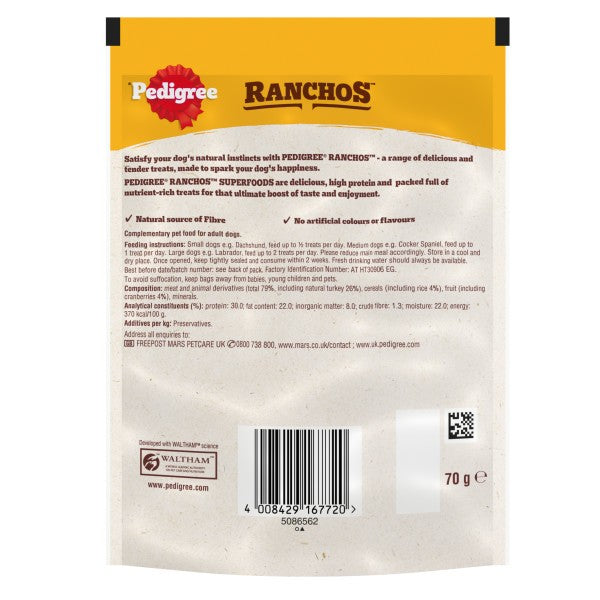 Pedigree Ranchos Superfoods with Turkey 70g