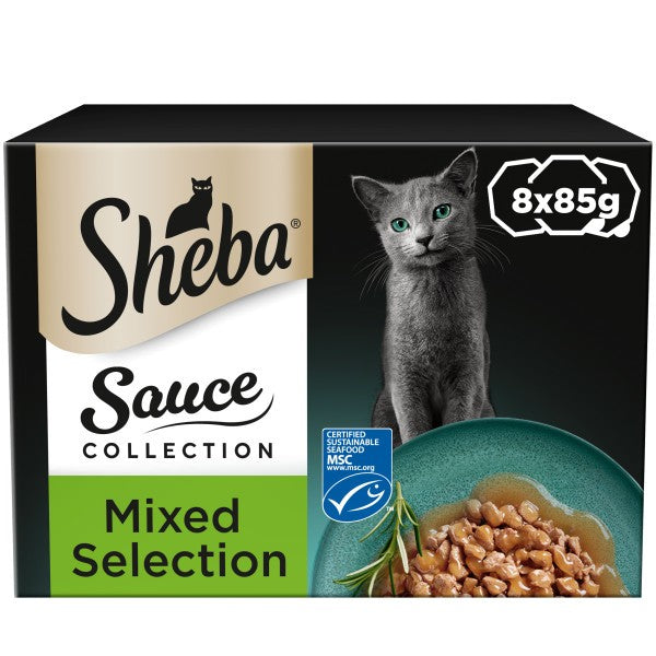 Sheba Sauce Collection Cat Food Trays Mixed Collection 8 x 85g