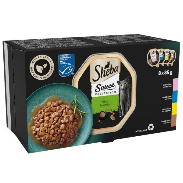 Sheba Sauce Collection Cat Food Trays Mixed Collection 8 x 85g