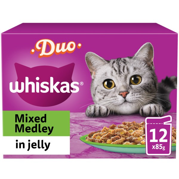 WHISKAS 1+ Cat Pouches Duo in Jelly