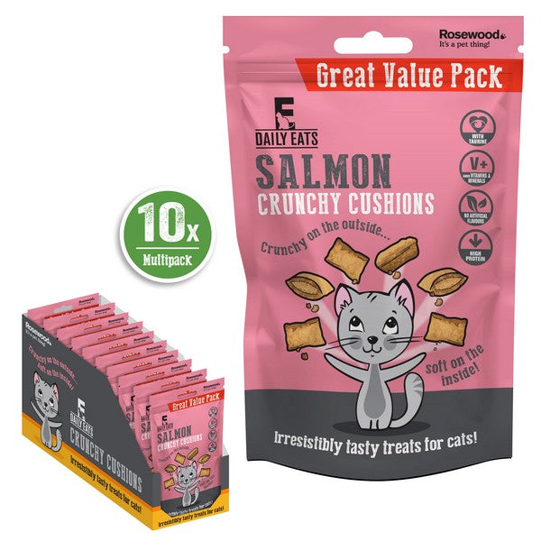 Rosewood Crunchy Salmon Cat Cushion Value Pack 200g