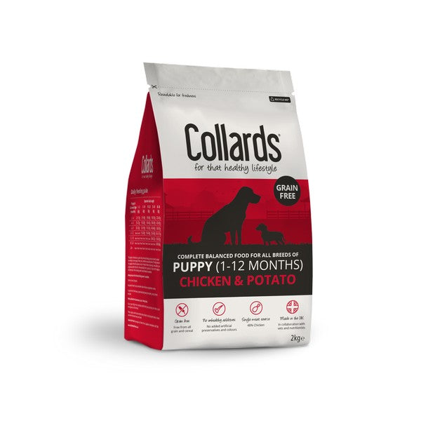 Collards Grain Free Hypoallergenic Puppy Chicken and Potato Dry Dog Food 2kg