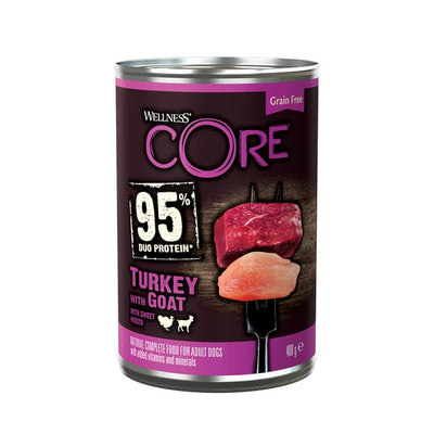 Wellness CORE Dog Wet 95% Duo Protein Turkey with Goat with Sweet Potato Recipe 400g